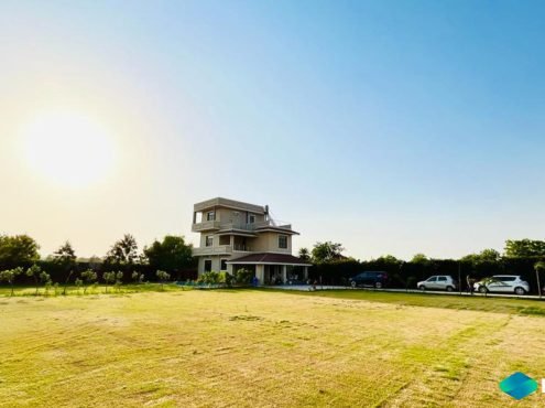 Aerial view of farmhouse for film shoots in Delhi NCR, Gurgaon, and Noida.