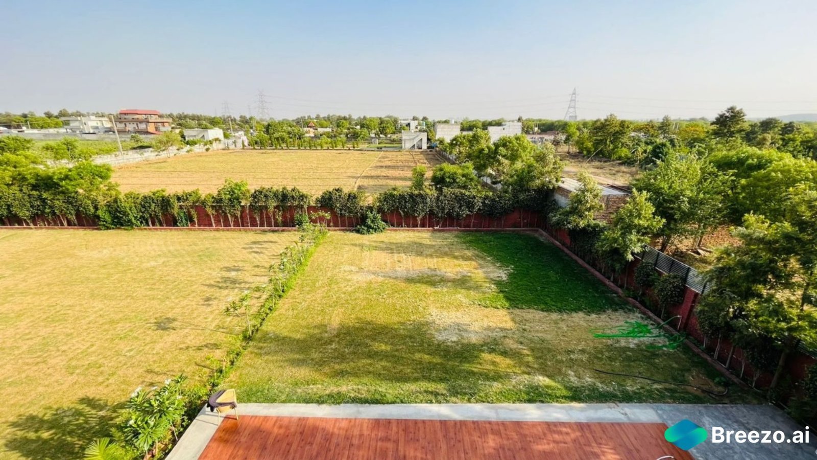 Aerial view of farmhouse for film shoots in Delhi NCR, Gurgaon, and Noida.
